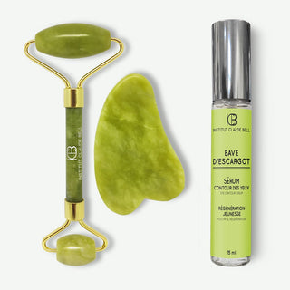 Rouleau & Gua Sha de Jade + Sérum Contour des Yeux - Bave d'Escargot